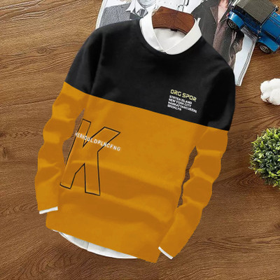 Try This Full Sleeve Color Block Men Sweatshirt