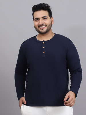 Moonaa Fashion Solid Men Round Neck Reversible Blue T-Shirt