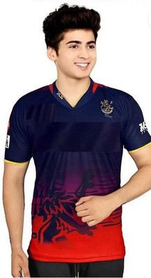 SLICS FASHION Printed Men Round Neck Red T-Shirt