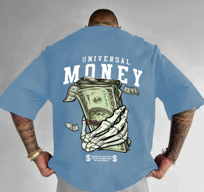 BuckleMen Printed Men Round Neck Blue T-Shirt