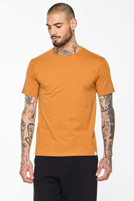 Snitch Solid Men Round Neck Yellow T-Shirt