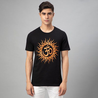 FTX Graphic Print Men Round Neck Black T-Shirt