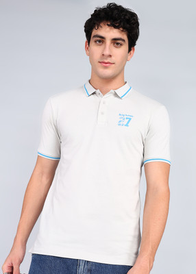 BEING HUMAN Solid Men Polo Neck Grey T-Shirt
