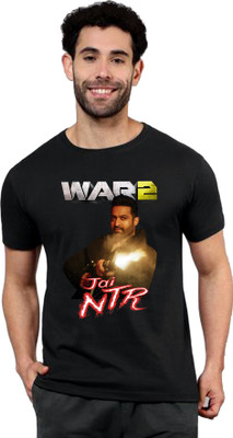 Tee Gallery Graphic Print Men Round Neck Black T-Shirt