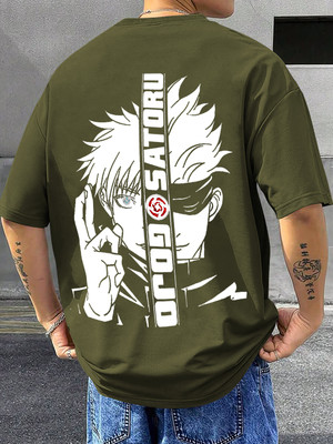 TeeBrozz Self Design Men Round Neck Green T-Shirt