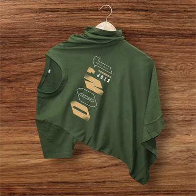 Magneto Printed Men Round Neck Green T-Shirt