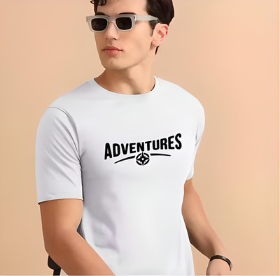 Siste Solid Men Round Neck White T-Shirt