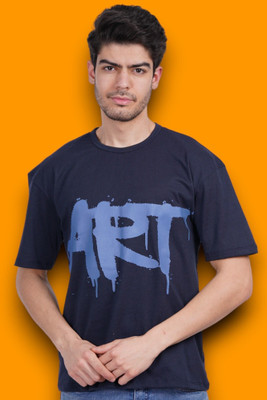 Styvibe Printed Men Round Neck Black T-Shirt