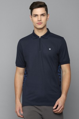 LOUIS PHILIPPE Printed Men Polo Neck Navy Blue T-Shirt