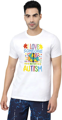 Ladies Haat Printed Men Round Neck White T-Shirt