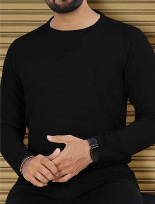 RLP Self Design Men Round Neck Black T-Shirt