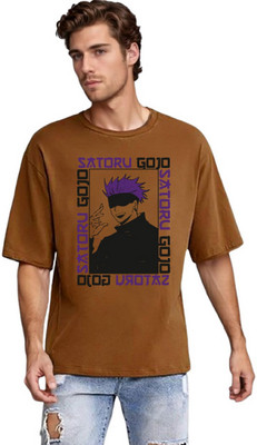 Ericia Printed Men Round Neck Brown T-Shirt