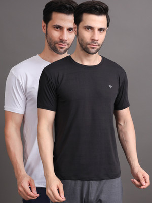 Bamboo Breeze Striped Men Round Neck Multicolor T-Shirt