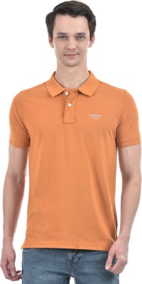NUMERO UNO Typography Men Polo Neck Orange T-Shirt