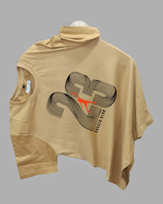 DRIPTHREAD Printed Men Round Neck Beige T-Shirt