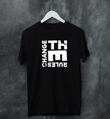MONKEY BOYS Solid Men Round Neck Black T-Shirt