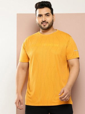 Sztori Printed Men Round Neck Yellow T-Shirt