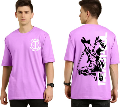 JoyandHappiness Printed Men Round Neck Purple, Multicolor T-Shirt