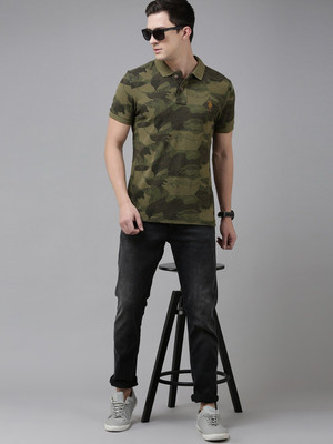 U.S. POLO ASSN. Printed Men Polo Neck Multicolor T-Shirt