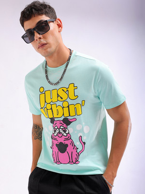 The Indian Garage Co. Graphic Print Men Crew Neck Green T-Shirt