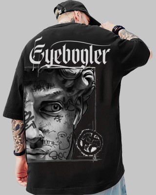 EyeBogler Printed Men Round Neck Black T-Shirt