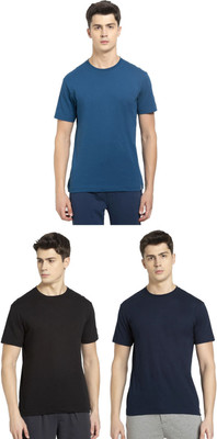 JOCKEY Solid Men Round Neck Dark Blue, Black, Navy Blue T-Shirt
