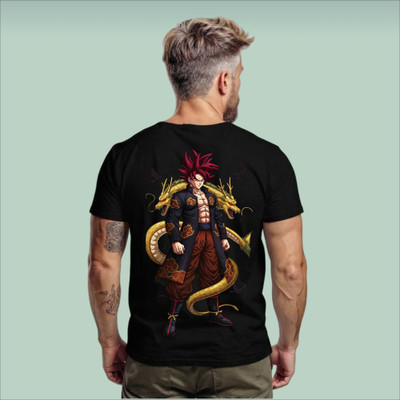 Atraye Printed Men Round Neck Black T-Shirt