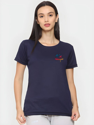 SZN Graphic Print Women Round Neck Grey T-Shirt