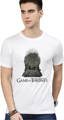 selay Printed Men Round Neck White T-Shirt