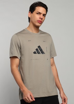 ADIDAS Graphic Print Men Round Neck Green T-Shirt