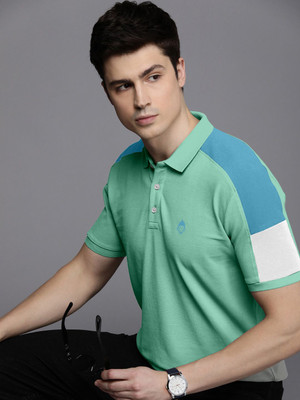 KRIPLA Colorblock Men Polo Neck Green T-Shirt