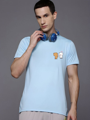 SZN Graphic Print Men Round Neck Light Blue T-Shirt