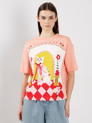 VERO MODA Printed Women Round Neck Multicolor T-Shirt