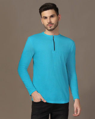 GEUM Solid Men Crew Neck Light Green T-Shirt