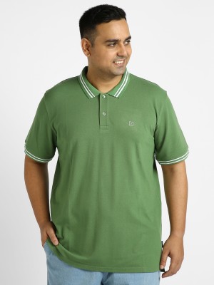 Urbano Plus Solid Men Polo Neck Green T-Shirt