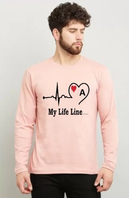 Lecowar Fashion Printed, Typography Men Round Neck Pink T-Shirt