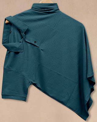 PRAIZY Solid Men Polo Neck Blue T-Shirt