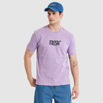 Snitch Graphic Print Men Round Neck Purple T-Shirt