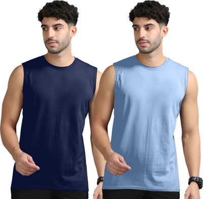 JB Jangoboy Solid Men Round Neck Dark Blue, Blue T-Shirt