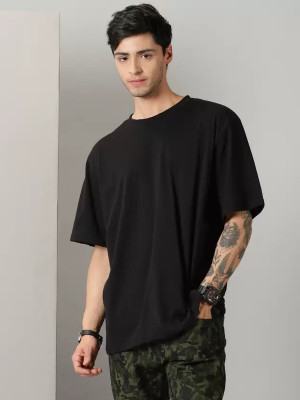 Tshirts Buddy Solid Men Round Neck Black T-Shirt
