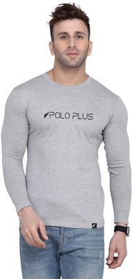Polo Plus Printed Men Round Neck Grey T-Shirt