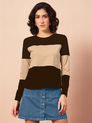 THE DRY STATE Solid Women Round Neck Multicolor T-Shirt