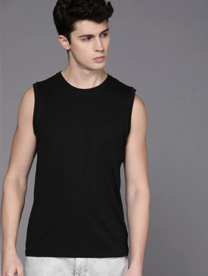 Jangoboy Solid Men Round Neck Black T-Shirt