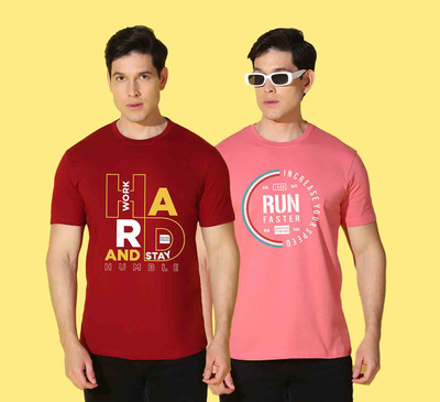 WOOSTRO Typography Men Round Neck Multicolor T-Shirt