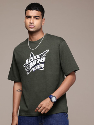 R.Code by The Roadster Life Co. Graphic Print Men Round Neck Green T-Shirt