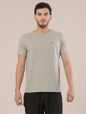 HRX by Hrithik Roshan Solid Men Round Neck Grey T-Shirt