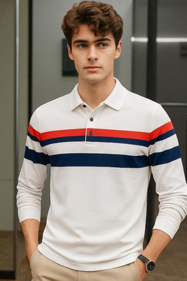 Bolderift Solid Men Polo Neck White T-Shirt