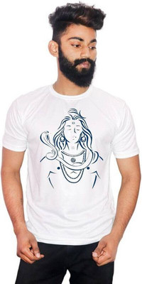 GPGARMENTSS Printed Men Round Neck White T-Shirt