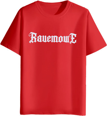 ALABASTER Typography Men Round Neck Red T-Shirt