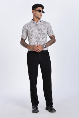 RICH ROVER Floral Print Men Polo Neck Light Blue T-Shirt